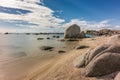 Rocky coastline and sandy beach at Cavallo island near Corsica Royalty Free Stock Photo