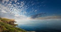 a rocky coastline and sea in England Royalty Free Stock Photo