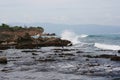 Rocky coastline surf of Dominican Republic