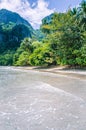 Rocky coastline and vegetation of Cadlao Island, El Nido, Palawan, Philippines Royalty Free Stock Photo