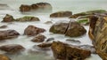 Rocky Coastline Vung Lam Bay Vietnam Royalty Free Stock Photo