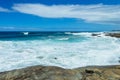 Ocean Waves Summer Rocky Cove Coastline Royalty Free Stock Photo