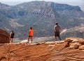 Rocky desert hiking