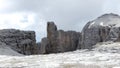 Rocky dolomiti panorama with cloudy sky Royalty Free Stock Photo