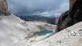 Rocky dolomiti panorama with cloudy sky Royalty Free Stock Photo