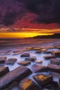 Rocky Dorset Coastline at sunset