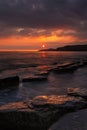 Rocky Dorset Coastline at sunset