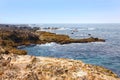 Rocky dramatic coastline of the north east of Aruba, Lesser Antilles, Caribbean Royalty Free Stock Photo