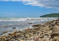 The sea at the rocky durasic Swanage coast