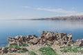 Rocky entrance to the sea and blue sky Royalty Free Stock Photo