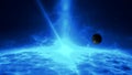 Rocky exoplanet in quasar system