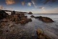 Rocky foreshore at Mumbles pier Royalty Free Stock Photo