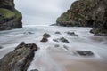 Rocky Foreshore, Whipsiderry Beach, Porth, Newquay, Cornwall Royalty Free Stock Photo