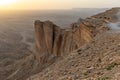 Rocky formation in the desert, Edge of the World in Saudi Arabia (Jebel Fihrayn