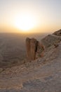 Rocky formation in the desert, Edge of the World in Saudi Arabia (Jebel Fihrayn