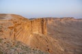 Rocky formation in the desert, Edge of the World in Saudi Arabia (Jebel Fihrayn