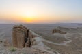 Rocky formation in the desert, Edge of the World in Saudi Arabia (Jebel Fihrayn