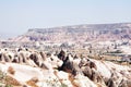 Rocky formation landscape from Esentepe in Cappadocia, Turkey