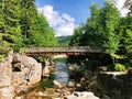 Rocky Gorge red wooden bridge Royalty Free Stock Photo