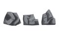 Rocky Grey Stones and Heavy Uneven Boulder Vector Set Royalty Free Stock Photo