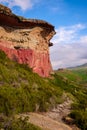 A hiking trail leading past Mushroom Rock in the Golden Gate Highlands National Park