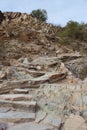The rocky, hazardous Piestewa Summit Trail in the mountains of Phoenix, Arizona