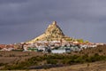 Rocky hill with Castle in Belmez, Cordoba, Spain.