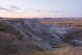 Rocky hill in a desolated area at sunset