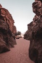 Rocky hill in Wadi rum, Jordan Royalty Free Stock Photo