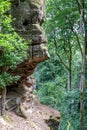 Rocky hillside with irregular wall with grooves of different forms of erosions Royalty Free Stock Photo