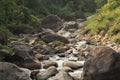 Rocky iland on the river of murti Royalty Free Stock Photo