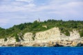 The rocky islands of Greece in the Ionian Sea. Between Paxos and Corfu.Lighthouse on the rocks.