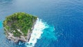 Rocky islet in the Indian oceanOcean. Aerial footage of isolated island, washed with sea waters. High quality 4k footage