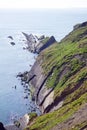 Rocky jagged coastline and cliffs