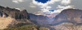 Rocky landscape with a canyon