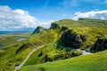 Rocky landscape from Skye island mountain road viewpoint Royalty Free Stock Photo