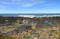 Rocky lava shoreline, Oregon coast.