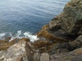 Rocky Maine Coast with the Atlantic Ocean washing ashore Royalty Free Stock Photo