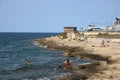 Rocky Mediterranean shore, Bugibba, Malta Royalty Free Stock Photo