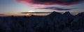 Rocky Mountain Landscape Nature Background. Twilight Sky