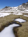 A rocky mountain landscape in spring Royalty Free Stock Photo