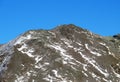 Rocky mountain peak Piz Arpschella (3031 m) in the massif of the Albula Alps above the Swiss road pass Fluela