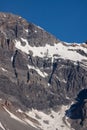 Rocky Mountain Peak with Snow Patches Royalty Free Stock Photo