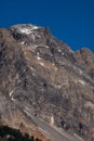 Rocky Mountain Peak with Snow Patches Royalty Free Stock Photo