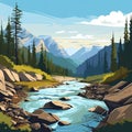 Rocky Mountain River: A Close-up View Royalty Free Stock Photo