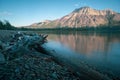 Rocky Mountain Shoreline Sandy Beach on Freshwater Lake Royalty Free Stock Photo