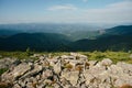 Rocky mountain tops in the Carpathians