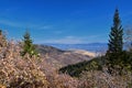 Rocky Mountain Wasatch Front peaks, panorama landscape view from Butterfield canyon Oquirrh range by Rio Tinto Bingham Copper Mine Royalty Free Stock Photo