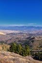 Rocky Mountain Wasatch Front peaks, panorama landscape view from Butterfield canyon Oquirrh range by Rio Tinto Bingham Copper Mine Royalty Free Stock Photo