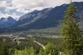 Rocky mountains in the Bow River. Banff, Alberta Canada. Bear country. Beautiful landscape background concept. Royalty Free Stock Photo